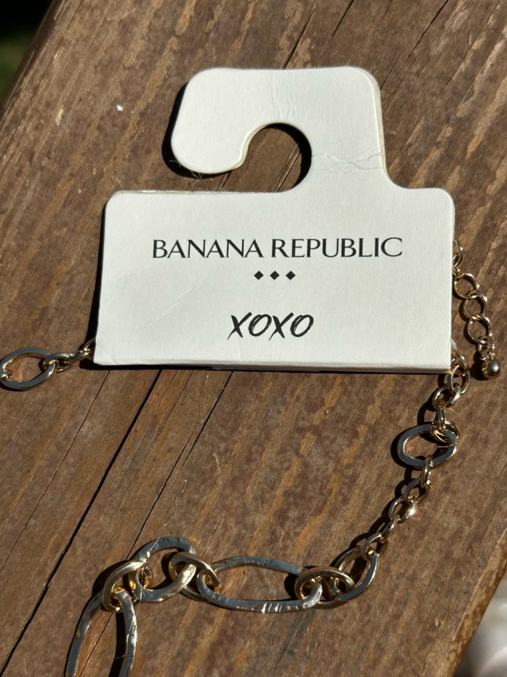 Banana Republic Long Gold Layering Chain - Hammered Metal - Picture 5 of 5